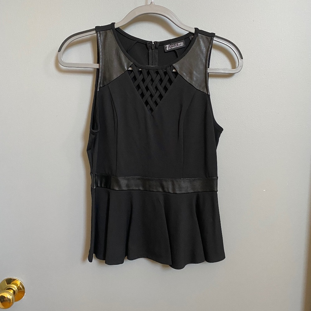 New York & Co Black Peplum Top